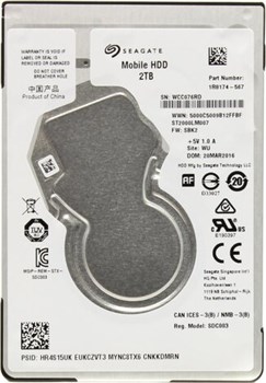 Жесткий диск SEAGATE Mobile HDD 2.5 2TB 5.4K SATA3 89887721