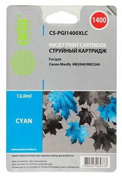 Картридж синий Cactus CS-PGI1400XLC 2081627218