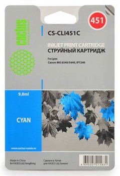 Картридж голубой Cactus CS-CLI451C 973789572