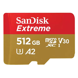 Карта памяти SanDisk Extreme 512Gb microSDXC Class 10 UHS-I U3 V30 125652347