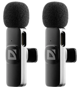 Микрофон беспроводной ANC на прищепке 2шт+ресивер Type-C черн. Talky-138 64138 DEFENDER 210802800