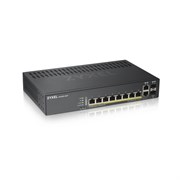 Zyxel Nebula Flex GS1920-8HPv2, 8xGE PoE+, 2xCombo (SFP/RJ-45), бесшумный (без вентилятора), бюджет PoE 130 Вт, автономное/облачное управление 470460752